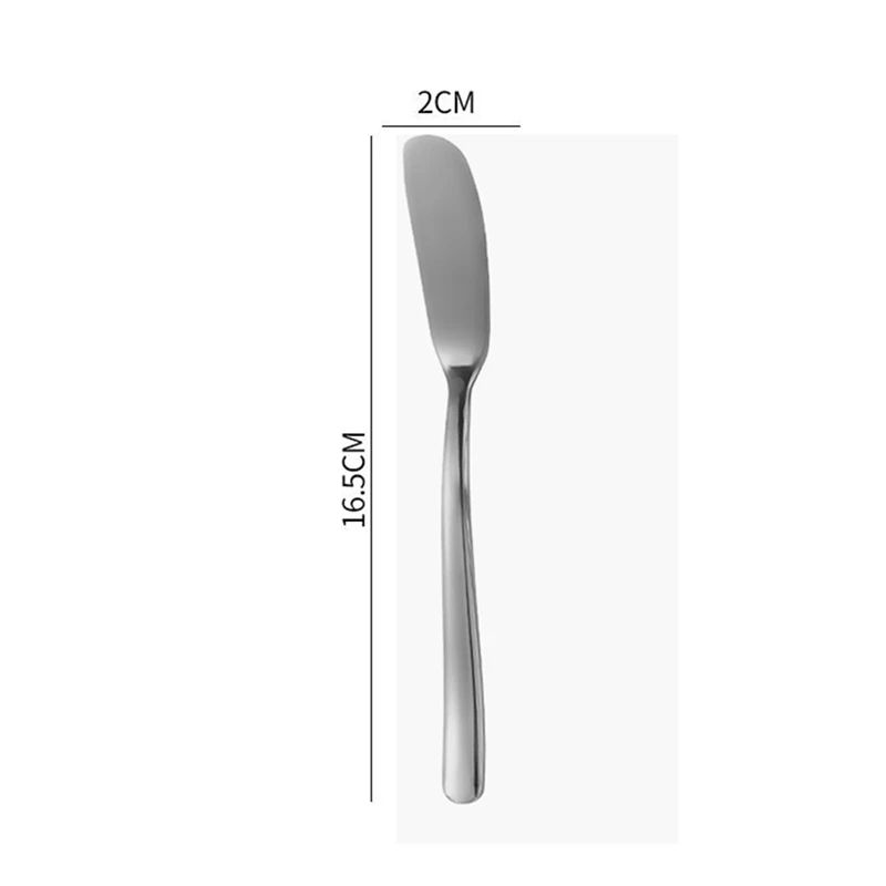 Silver 304 stainless steel western smudge cheese knife bread jam knife grind cheese butter knife western tableware