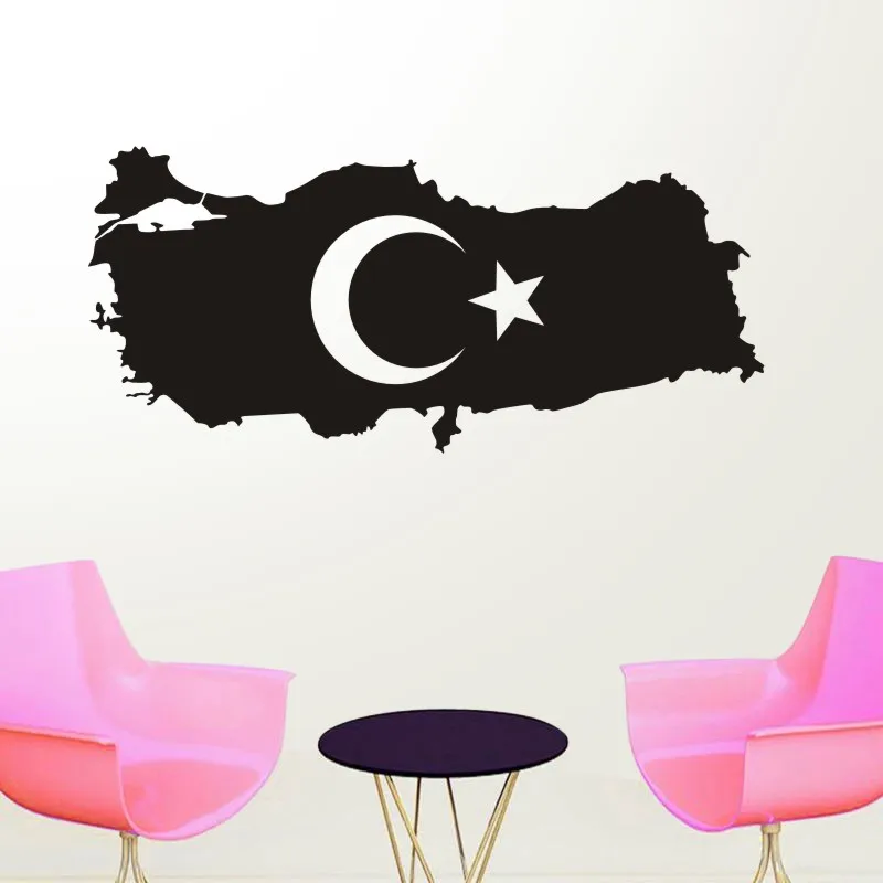 Turki Peta Stiker Dinding Besar Desain Baru Kedai Kopi Pola Stiker Dinding Vinyl Poster Stiker Turki Peta Decals Wall Stickers Aliexpress