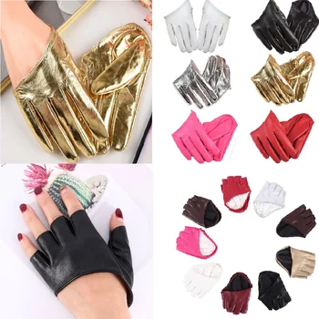 

Hot Fashion Women's Mitts Leather Gloves Half Finger Gloves Fingerless Driving Show Jazz Gloves Pole Dance Performance Gloves