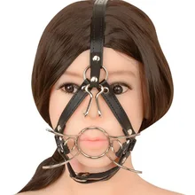 Fetish Kinky Adult Game Spider Shape Metal Ring Open Mouth Gags Ball Muzzles Nose Hook SM Slave harness Self bandage sex toys