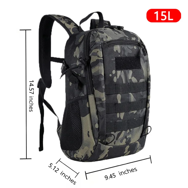 Outdoor Tactical Backpack Military Rucksacks Men 15L 20L Waterproof Sport Travel Backpacks Camping Mochila Fishing Hunting Bags black scorpio 15L