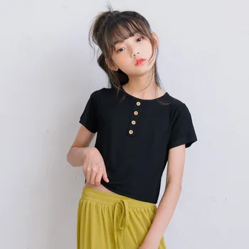 

Green Black Little Girls Tshirts 2020 Summer Kids T Shirt For Teen Girl Short Sleeve Tops T-shirts Mother And Daughter Clothing
