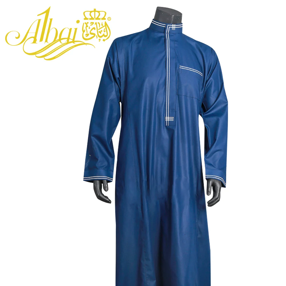 Men Islamic Arab Muslim Kaftan Stand Collar Short Sleeve Pockets Retro Loose Robes Middle East Solid Men Jubba