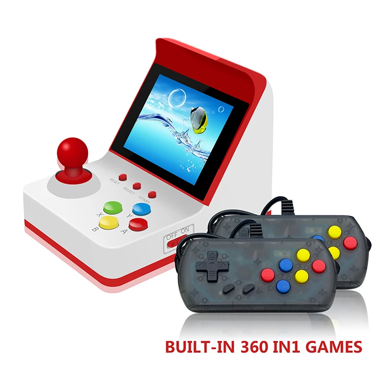 Red HANHIBR ретро мини Аркады ручной двойной игровой консоли 8-битный игровой консоли встроенный 360 Классическая видеоигра консоли детская игрушка в подарок - Цвет: Red