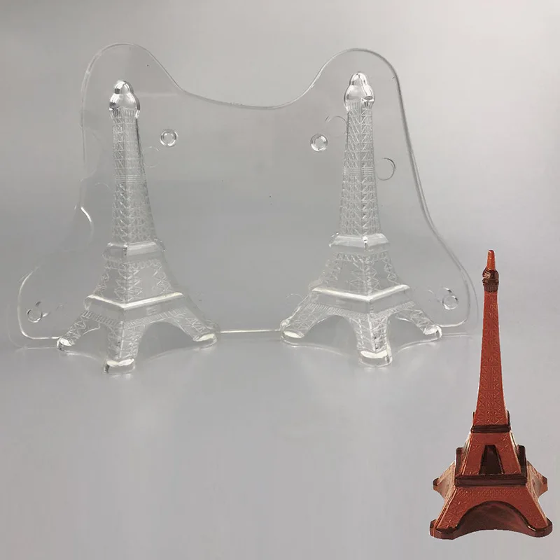 DIY 3D Eiffel Tower Shaped Plastic Chocolate mould Cake Decorating Molds Pastry Tools Baking Tools Mold DIY Candy Jelly Mold 02
