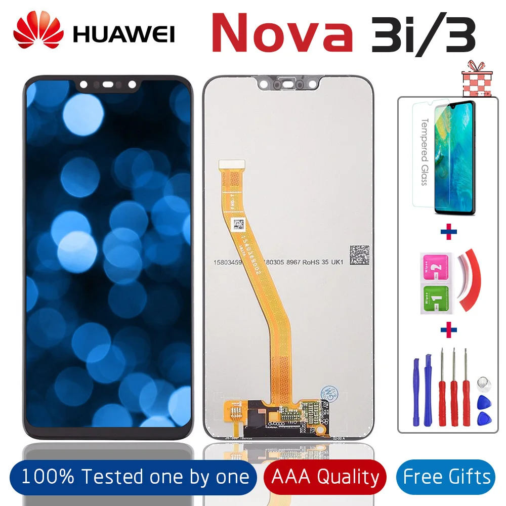 

6.3"100% Tested Huawei Nova 3 3i LCD Display Touch Screen Digitizer Assembly LCD Display for Huawei P Smart Plus Repair Parts