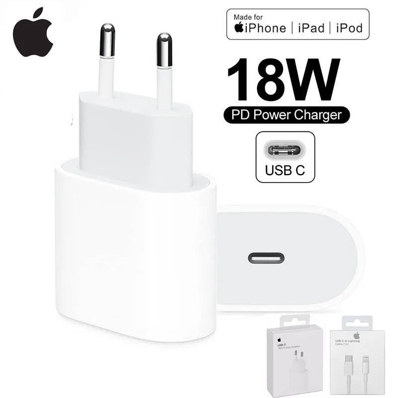 Оригинальный apple 18 Вт PD USB Type C адаптер зарядного устройства для iPhone 11 Pro XR X XS Max 8 Plus