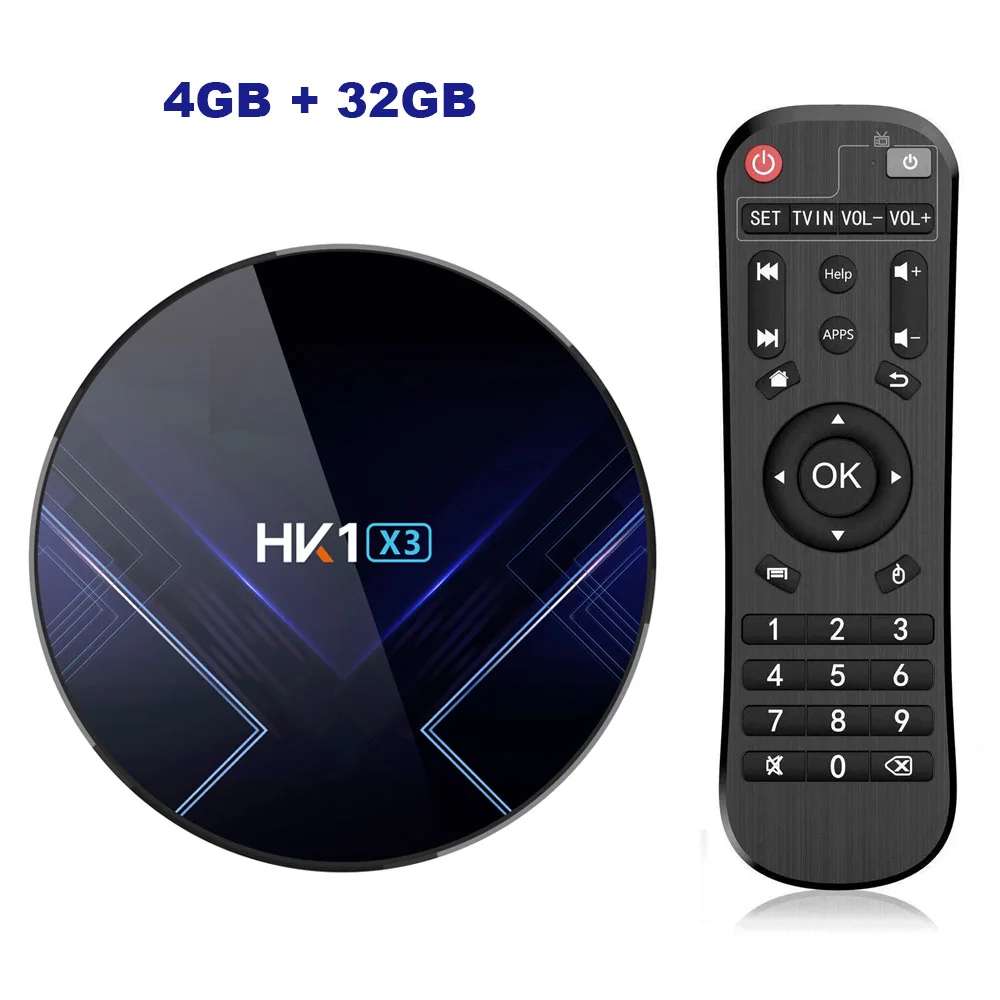 4GB 32GB HK1 X3 ТВ-приставка Android 9,0 Amlogic S905X3 4 ГБ 32 ГБ 64 Гб 128 Гб 8K Smart tv Box 2,4G& 5,0 wifi 1000M LAN BT телеприставка Netflix Google - Цвет: 4GB 32GB