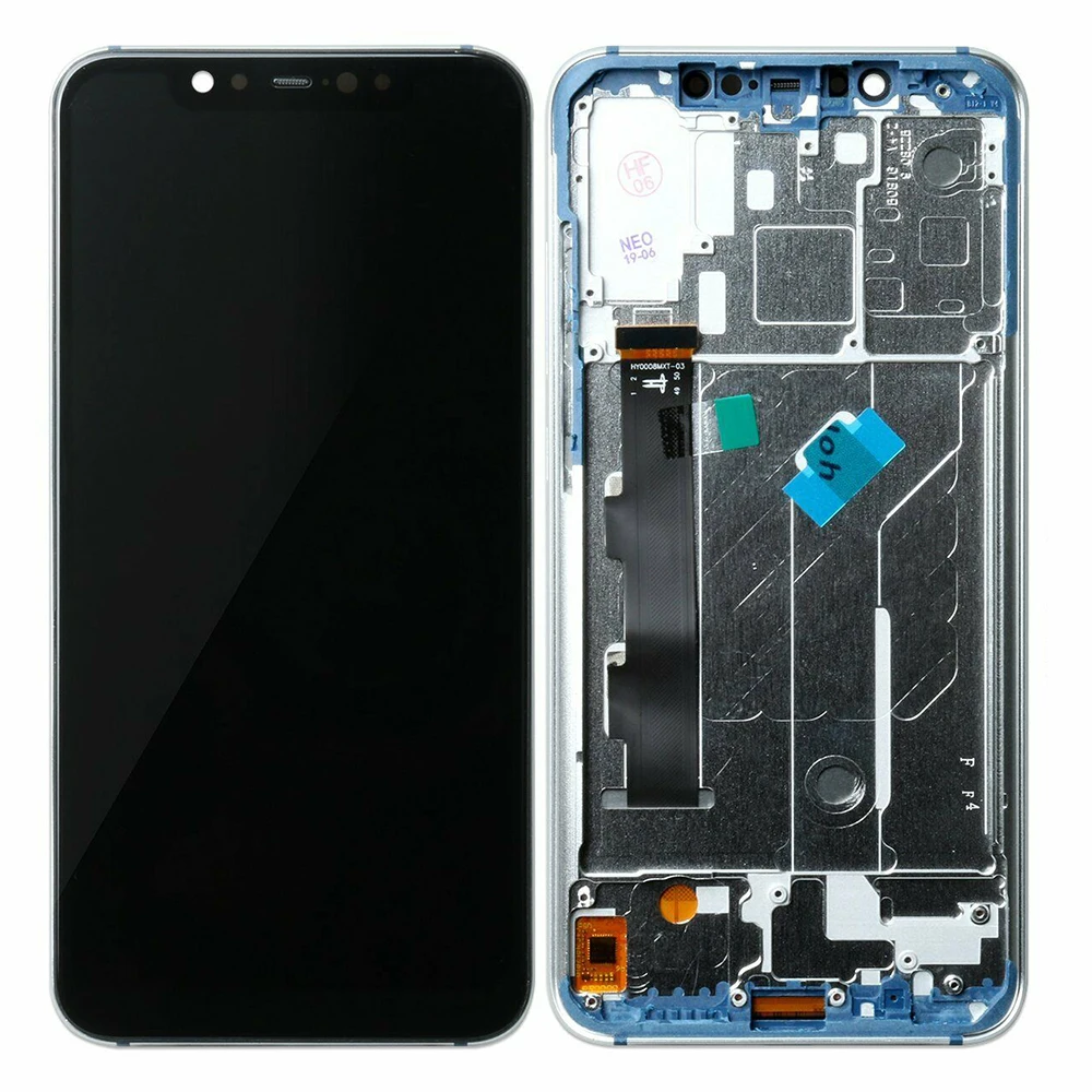 AMOLED 6,21 ''для Xiaomi mi 8 ЖК сенсорный дигитайзер для mi 8 ЖК-экран дисплей в сборе с рамкой+ Инструменты 2248x1080 - Цвет: With silver Frame