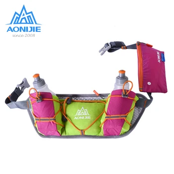 

AONIJIE Marathon Jogging Cycling Running Hydration Belt Waist Bag Pouch Fanny Pack Phone Holder with 250ml Water Bottles
