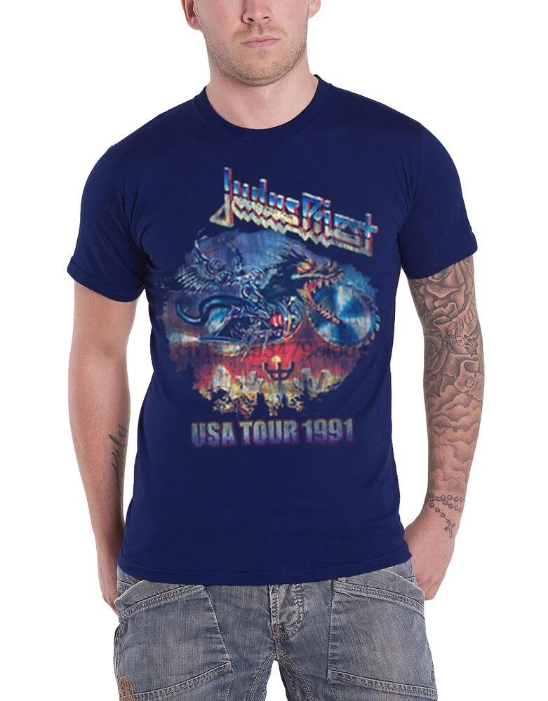 Judas Priest футболка Painkiller США Тур 1991 потертый логотип Официальный Мужской