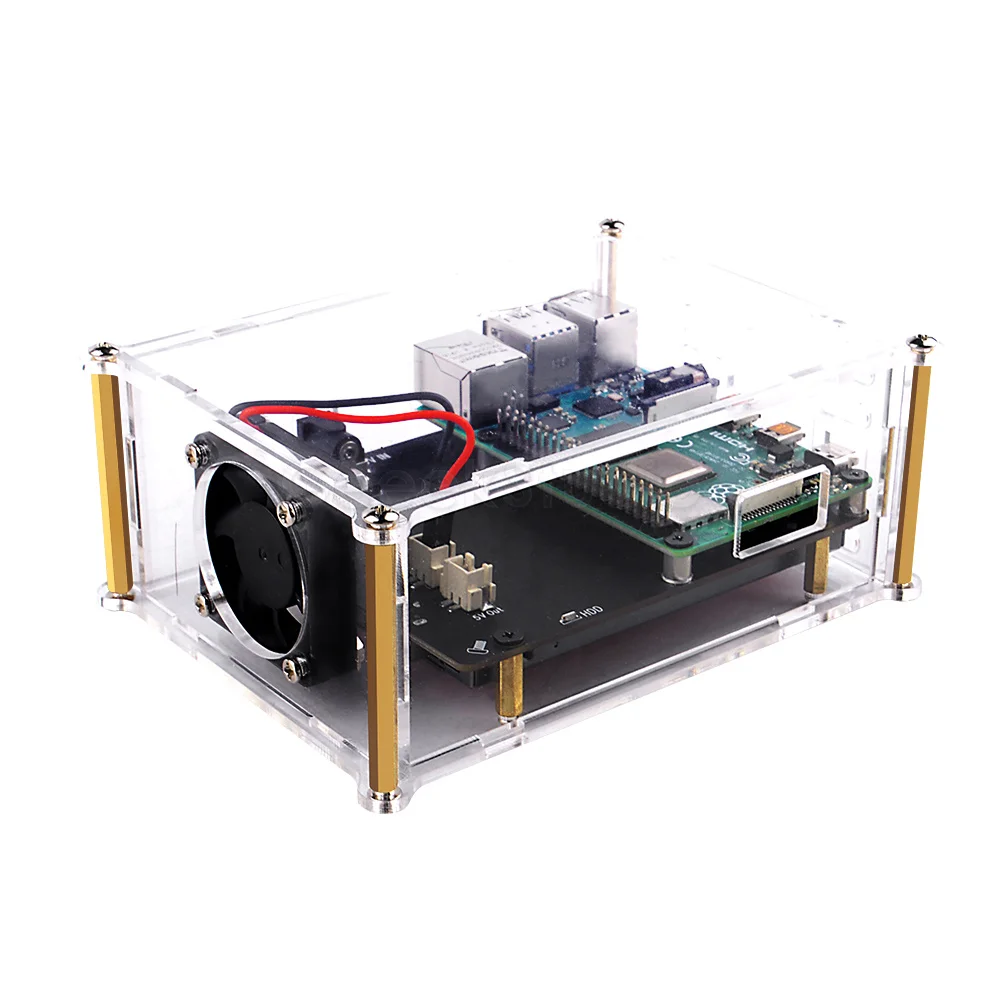 Raspberry Pi X825 V2.0 2.5��ġ SATA HDD/SSD ���丮�� Ȯ�� ���� Raspberry Pi 4B(4 �� B)�� ��ũ�� ���̽�