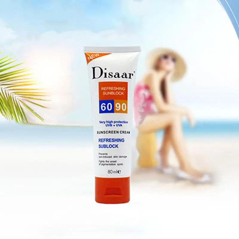 Солнцезащитный крем от солнца Disaar Spf 90++ увлажняющий защитный крем для кожи лица с высоким уровнем защиты от повреждений Защита от солнца 80 г I8M1