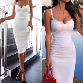 

wholesale 2020 Newest Women dress multiple colour Spaghetti Strap Sexy Celebrity Boutique Cocktail party bandage dress