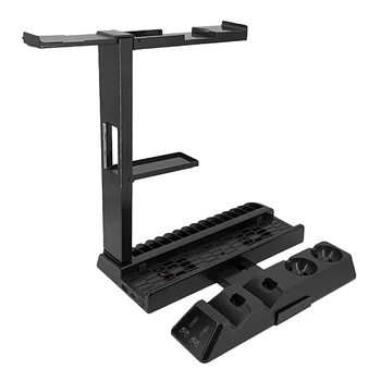 

for PS VR PS4 Pro/Slim Vertical Stand Charging Dock Station Game Disc Storage Cooling Fan for Playstation 4 Accessories