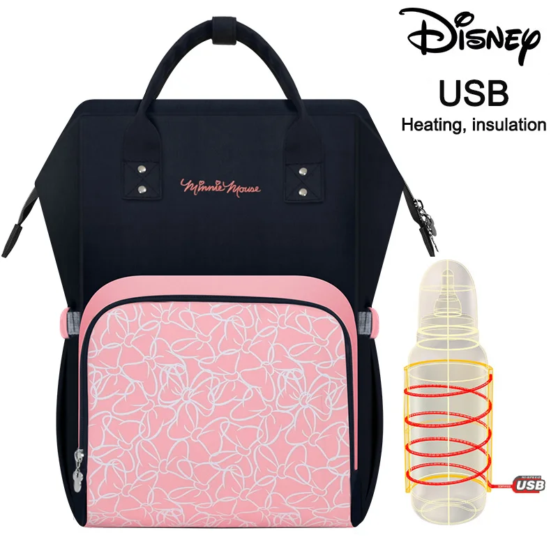 Сумка для подгузников с USB подогревом disney, рюкзак для подгузников для беременных, Большой Вместительный рюкзак для кормления, дорожный рюкзак, сохраняющий тепло, дропшиппинг - Цвет: 10