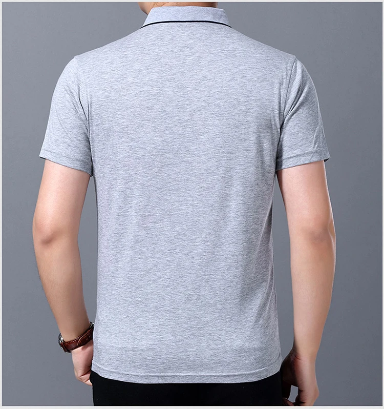 Pop Для мужчин Бизнес Поло рубашка, рубашка в стиле поло VogueSolid хлопок Homme Slim Fit Футболка короткий рукав Футболка-поло
