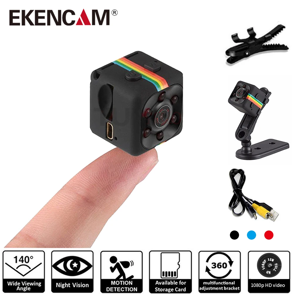 Спортивная мини камера EKENCAM sq11 1080P HD с ночным видением видеокамера