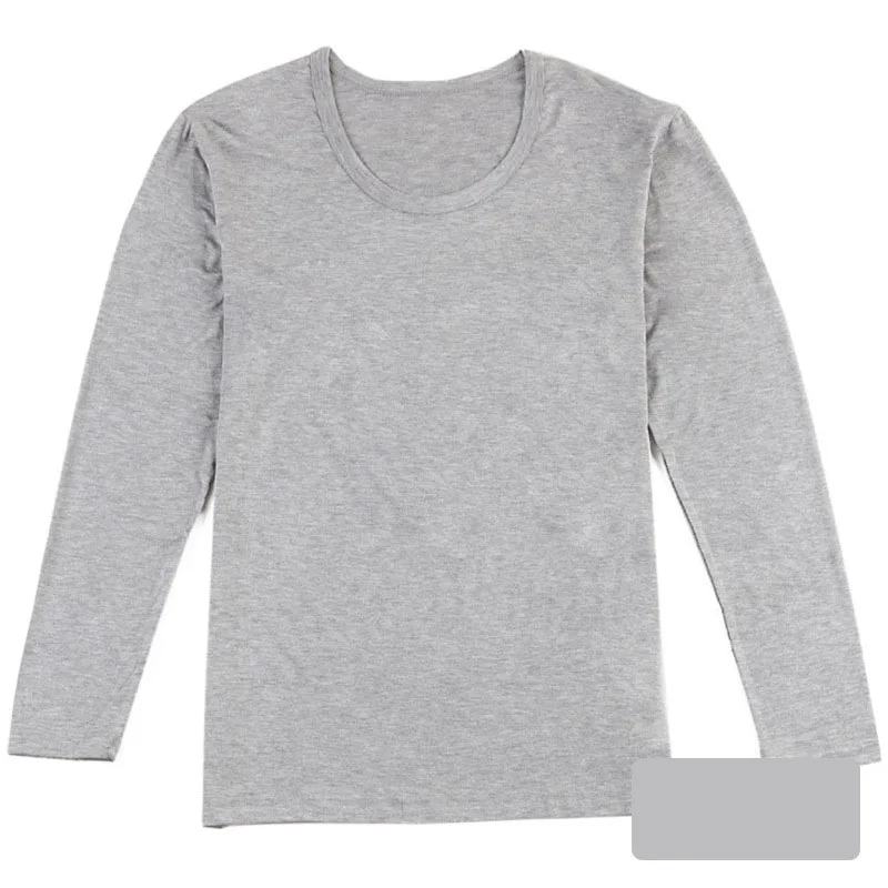 Серый Размера плюс футболка с длинным рукавом для мужчин 5XL 6XL 7XL 8XL 9XL; сезон весна-осень; Обхват груди 144 см Мужская футболка - Цвет: Серый