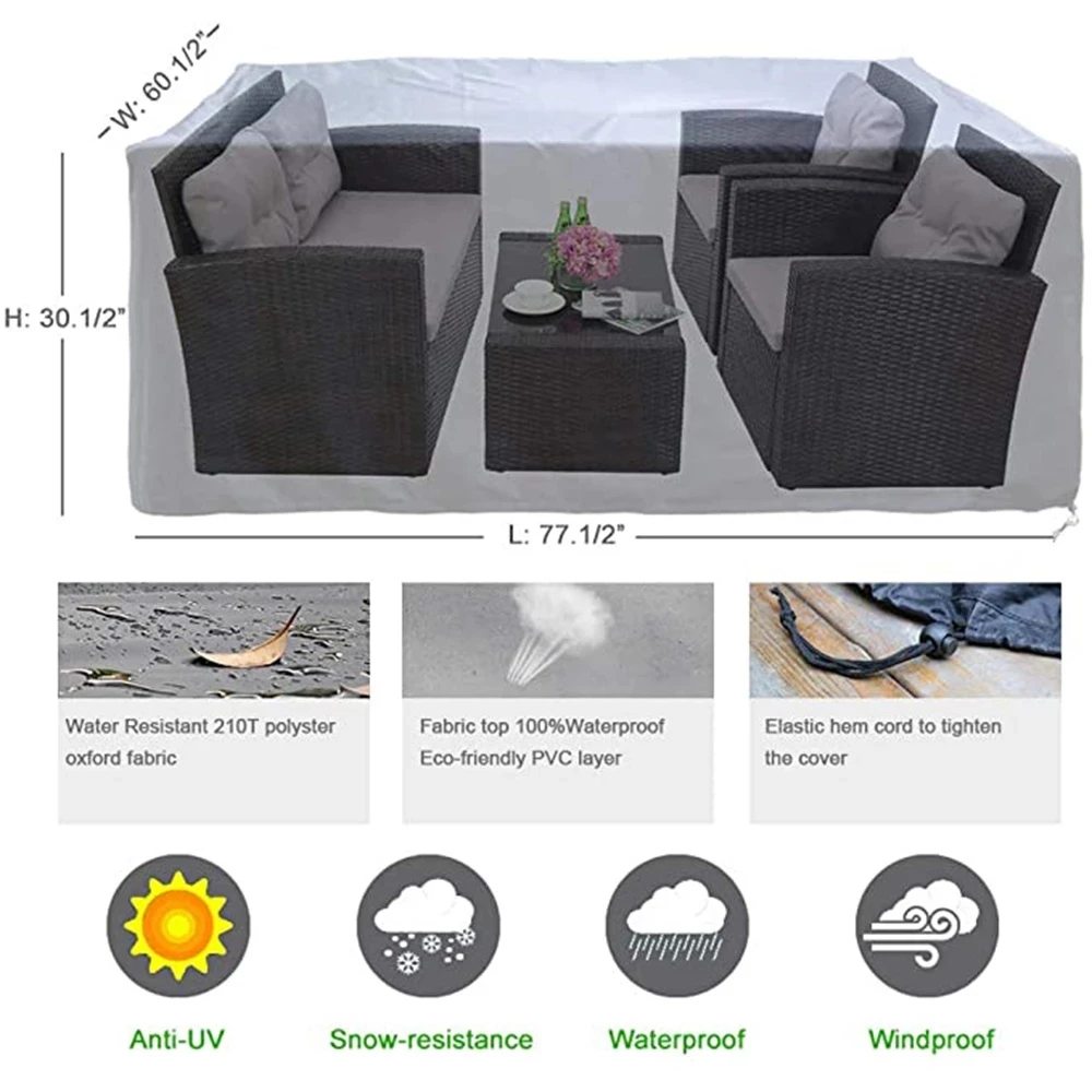 Patio Furniture Covers Waterproof, Patio Furniture Set Cover Outdoor Sectional Sofa Set Cover, Patio Table and Chair Set Cover 5