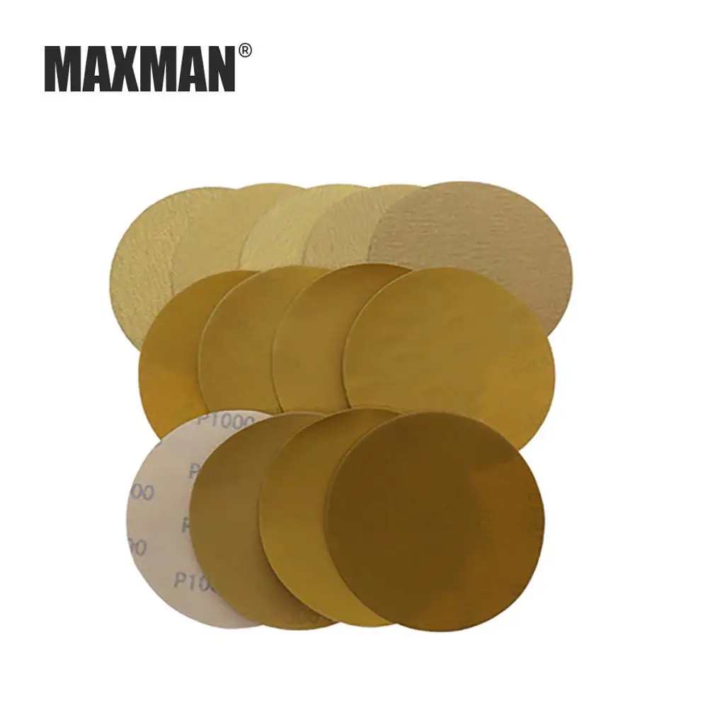 MAXMAN 10 шт 5 дюймов/125 мм задний ворсовый диск желтая наждачная бумага самоклеющийся