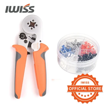 

IWISS HSC8 6-4A 0.25-6mm² 23-10AWG crimping pliers 400pcs terminals for tube type needle type terminal Square Crimp Profile tool