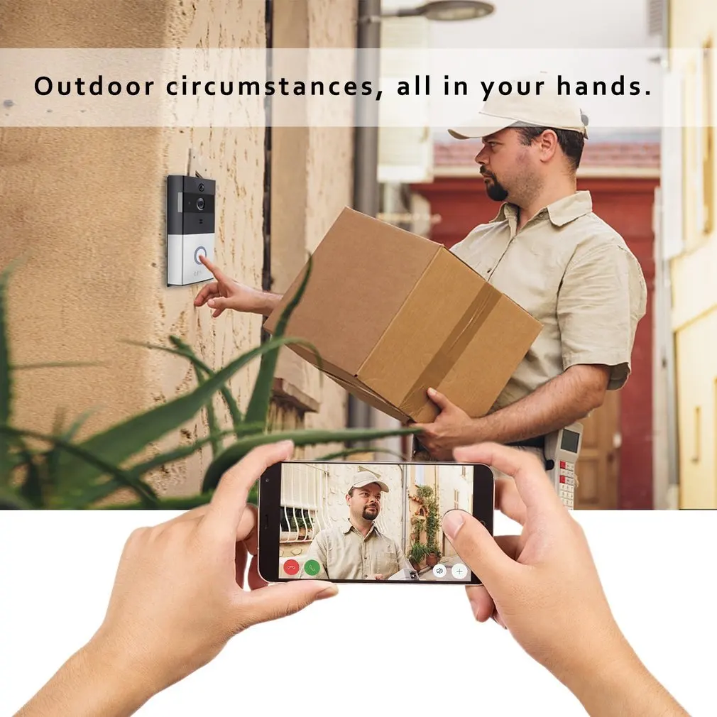 

LESHP 1080P Wireless WiFi Battery Ring Video Doorbell HD 2.4G Phone Remote PIR Motion Two-way Talk Home Alarm Security