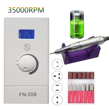 

LCD 35000RPM Rechargeable Nail Drill Machine 6000mAh Manicure Pedicure Drill Strong Nail Drill Machine Set Nail Salon Machine