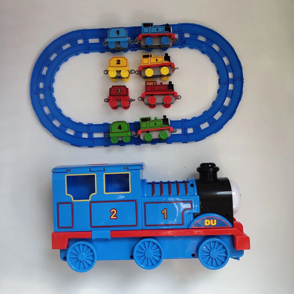 Inertia sliding childrens toy train storage track train gift