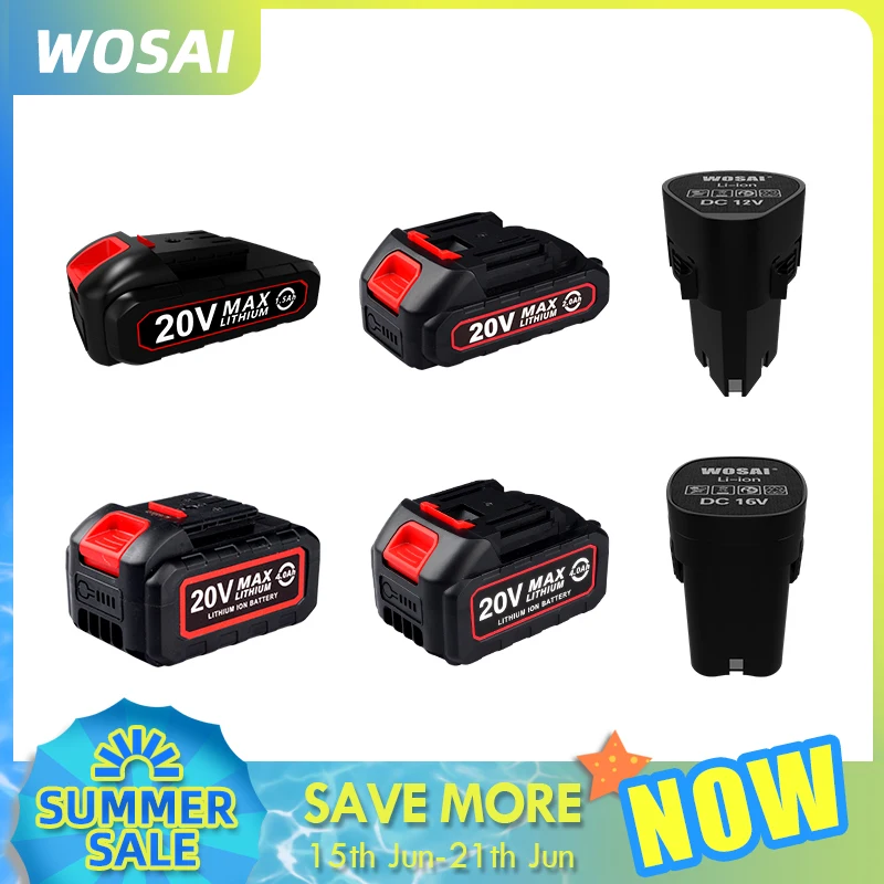 WOSAI 12V 16V 20V Lithium Battery Lithium Ion series Cordless Drill/Brushless Wrench/Screwdriver/Circular Saw/Jig Saw Battery|Power Tool Accessories|   - AliExpress