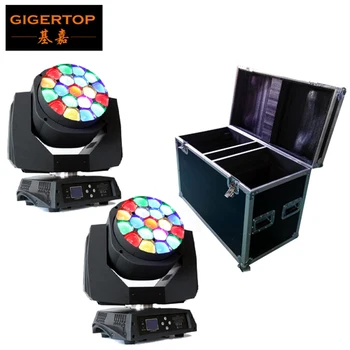 buy Flight Case 2in1 Verpakking Met 2 Stks partij Grote Bee Eye Led Moving Head Zoom Functie 4 60 Graden Rgbw 4IN1 19X15W Beam Effect Licht