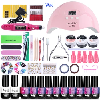 

Nail Set For Manicure Kit UV LED Lamp Dryer With Nail Gel Polish Soak Off Varnishes Electric Drill Machine Nail Art Tools #1581