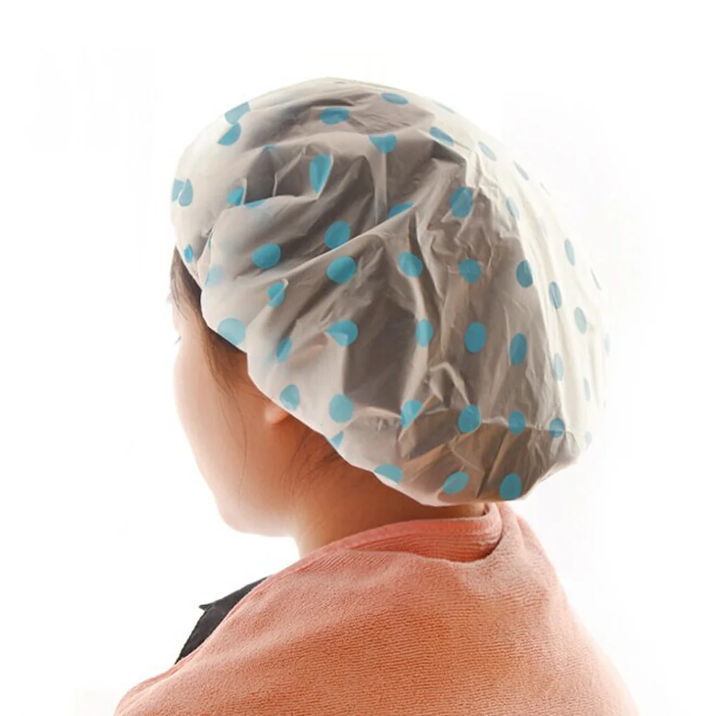 Newest Women Waterproof Elastic Plastic Shower Bathing Cap Swimming