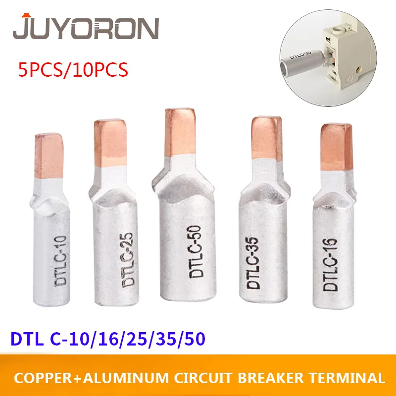 DTL C45-10/16/25/35/50 mm2 Circuit Breaker Copper Aluminum Cable Terminal Bare Terminal Cable Lugs Wire Connector  Joint Kit