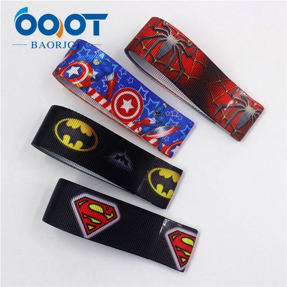 

OOOT BAORJCT I-19906-2061,25mm,10yards Cartoon Thermal transfer Printed grosgrain Ribbons,bow cap DIY accessories decorations