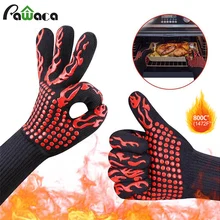 1 пара высокотемпературных 1472℉ кухонные перчатки для барбекю, силиконовые перчатки для духовки, термостойкие утепленные хлопковые перчатки, кухонный инструмент для выпечки