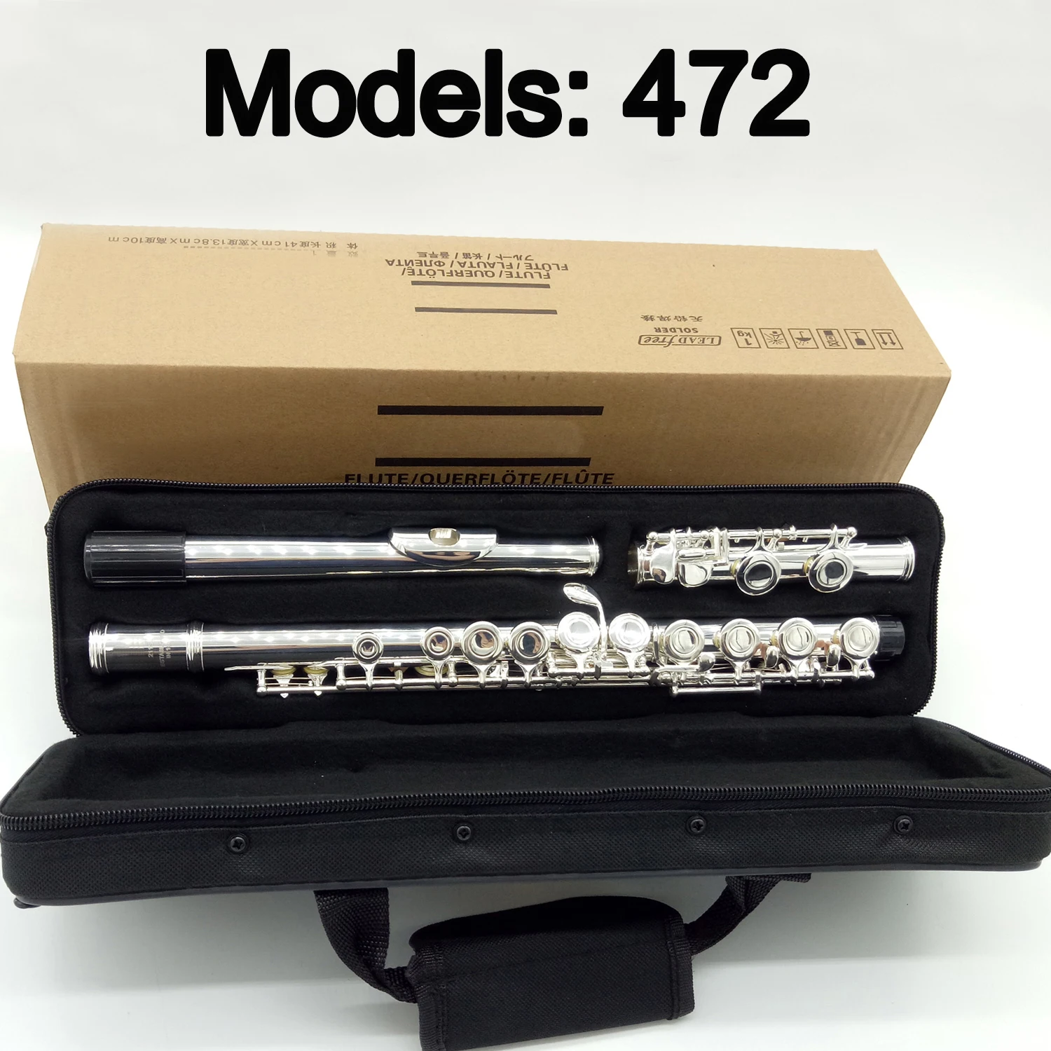 Free Shipping Flute 472 Silver Plated Professional Flute Instrument Intermediate Student Flutes