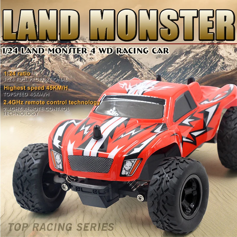 

2.4GHz Remote Control Car 1:24 Shock Absorber PVC Shell Cross-Country Racing Electronic Toy Car Remote Control Car