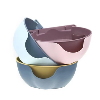 

Double layer Lazy Fruit Plate Plastic Detachable Modern Dish Container Storage Box Snack Bowl Fruit Drain Basket Fruit Plate