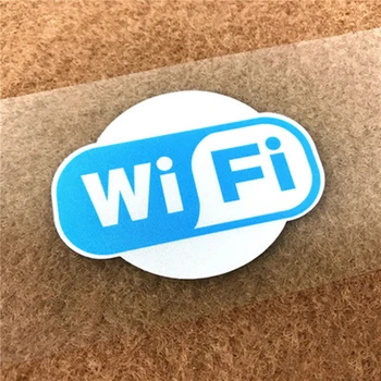 

1Pcs Wifi Labels Sticker Prompt Wireless Network(45*60mm) Stickers Round PVC Reflective Waterproof Blue Funny Car Room Bus Decal