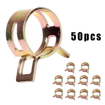 

50Pcs Spring clip Fuel Pipe Hose Pipe Air Tube Clamps 65Mn Spring Steel