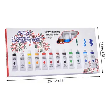 

12 Color Professional Acrylic Paint Set 12ml Drawing Painting Pigment DIY Artist L41F