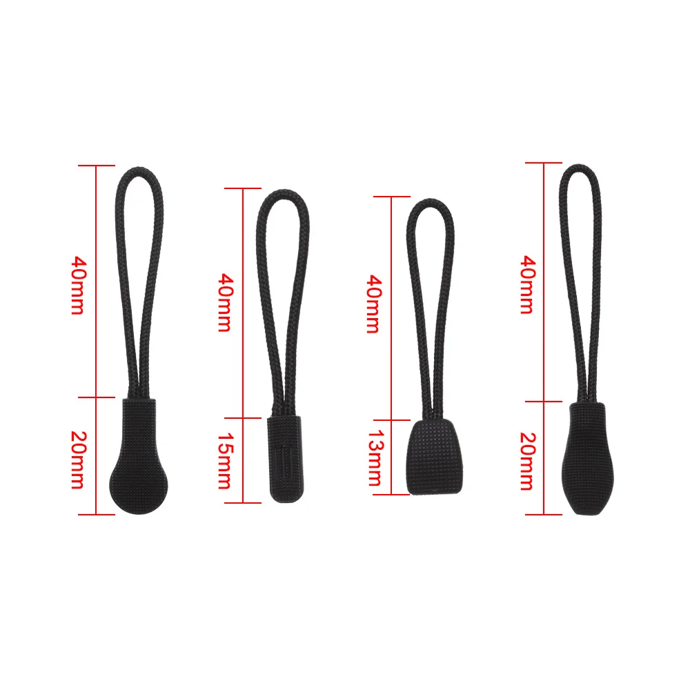 10Pcs Zipper Pull Cord Rope Pullers Ends Lock Zips Bags Clip Buckle Zip Puller Replacement Suitcase Tent Travel Accessories
