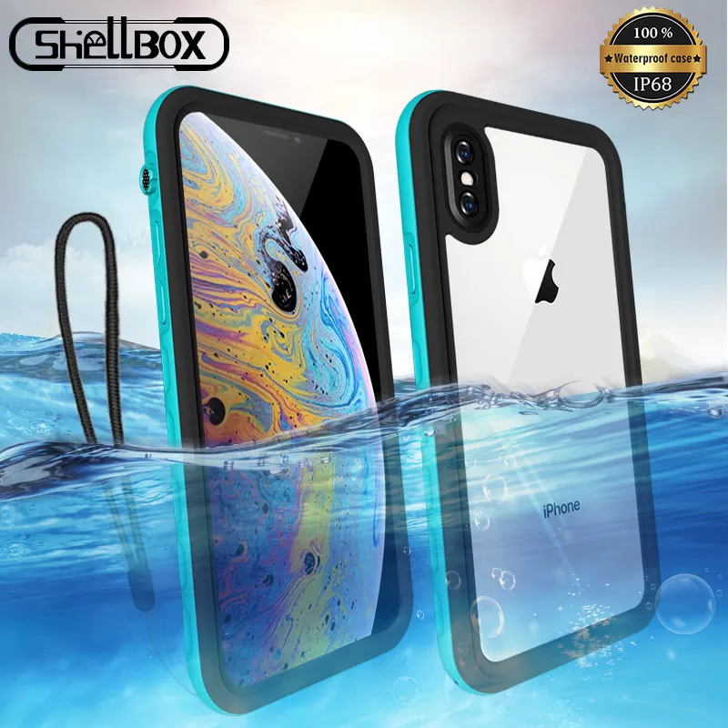Водонепроницаемый чехол SHELLBOX IP68 для iPhone 7 8 Plus XS Max XR плавания 12 11 Pro