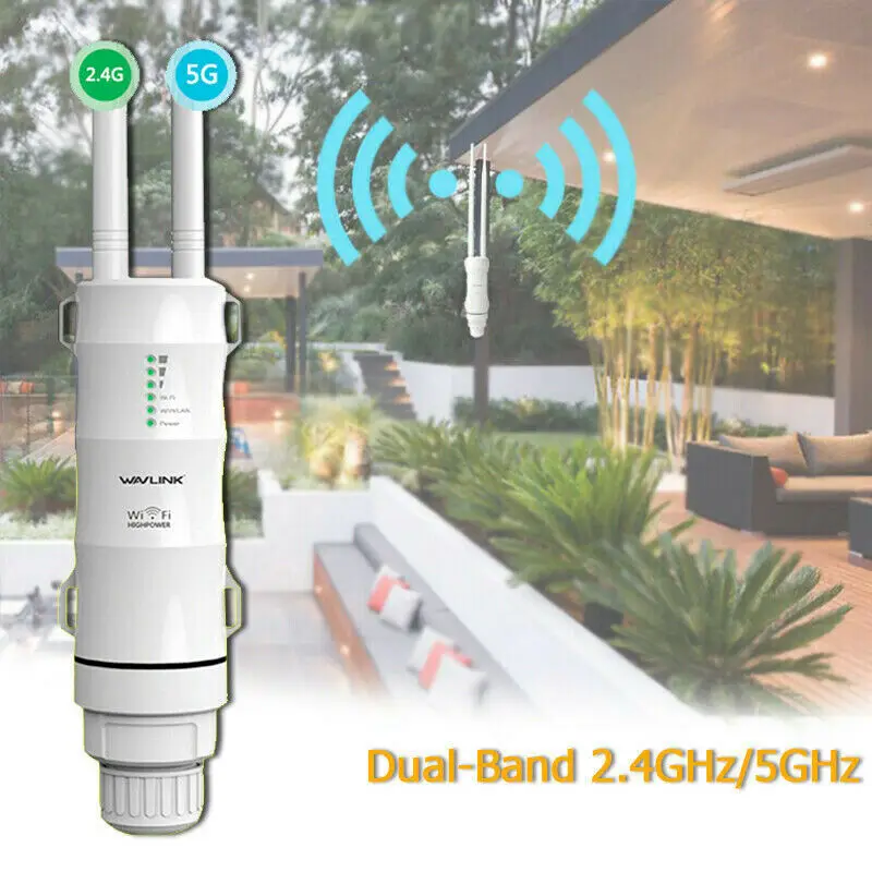 

2.4G5G Dual Frequency Outdoor High Power Repeater Wifi Signal Booster Extender Support 3 led wireless signal strengths