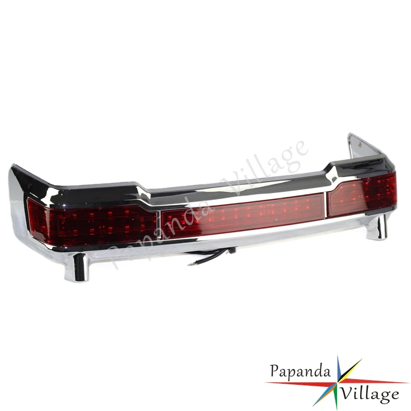 Серебристый МОТОЦИКЛ ABS хром красный светодиодный стоп-сигнал для Harley Touring Road King Electra Glide Ультра ограниченный тур пакет - Цвет: Серебристый