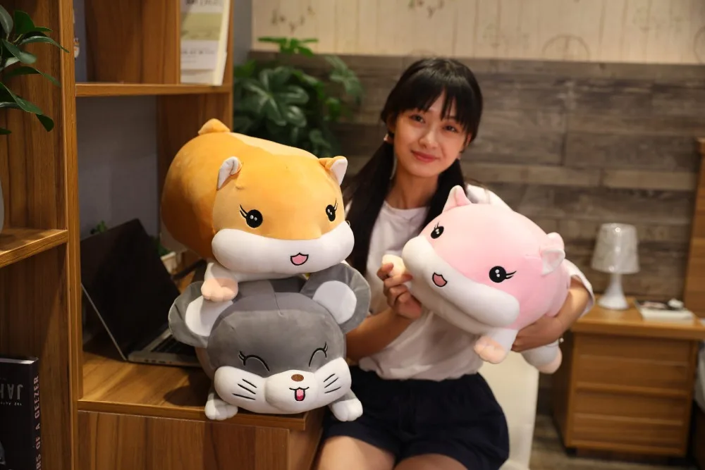60 см Kawaii хомяк, мышь и свинья плюшевые милые животные мягкая подушка для сна диван Подушка для спины кукла детские рождественские подарки