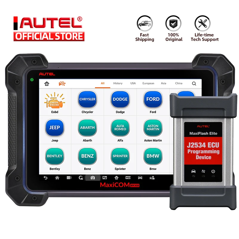 Сканер Autel MaxiCom MK908P OBD2 программирующий инструмент для кодирования ECU PK Maxisys Elite IM608
