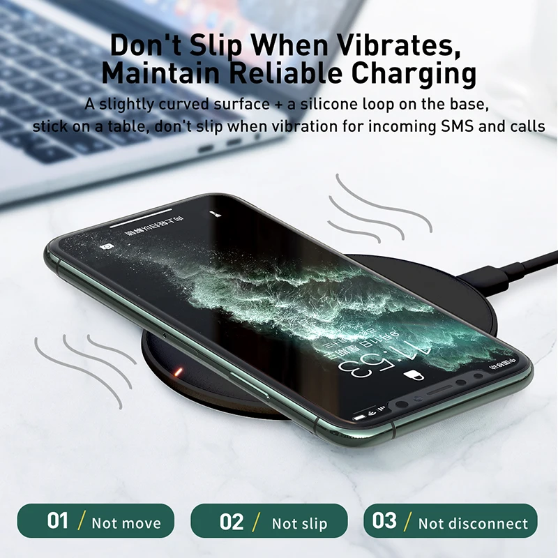 Беспроводное зарядное устройство из Baseus кожи для iPhone 11 Pro Xs Max Xr X 8 Plus, настольное Беспроводное зарядное устройство для samsung S10 S9 Xiaomi Mi 9