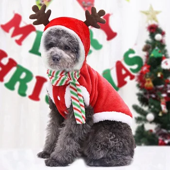 

Christmas Pet Winter Thickened Hoodie Coat Warm Christmas Costume Pet Xmas Party Products